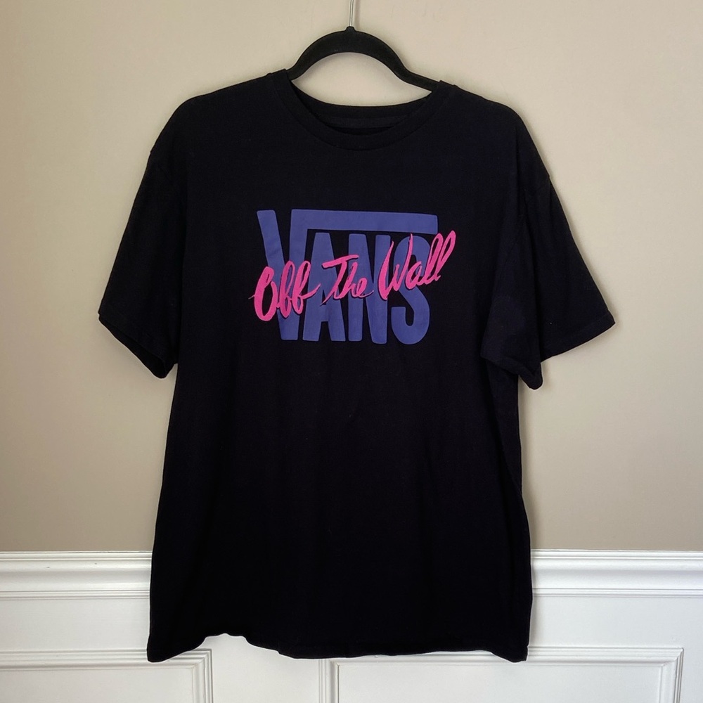 Men’s Vans Black‎ Tee with Pink and Purple Graphic